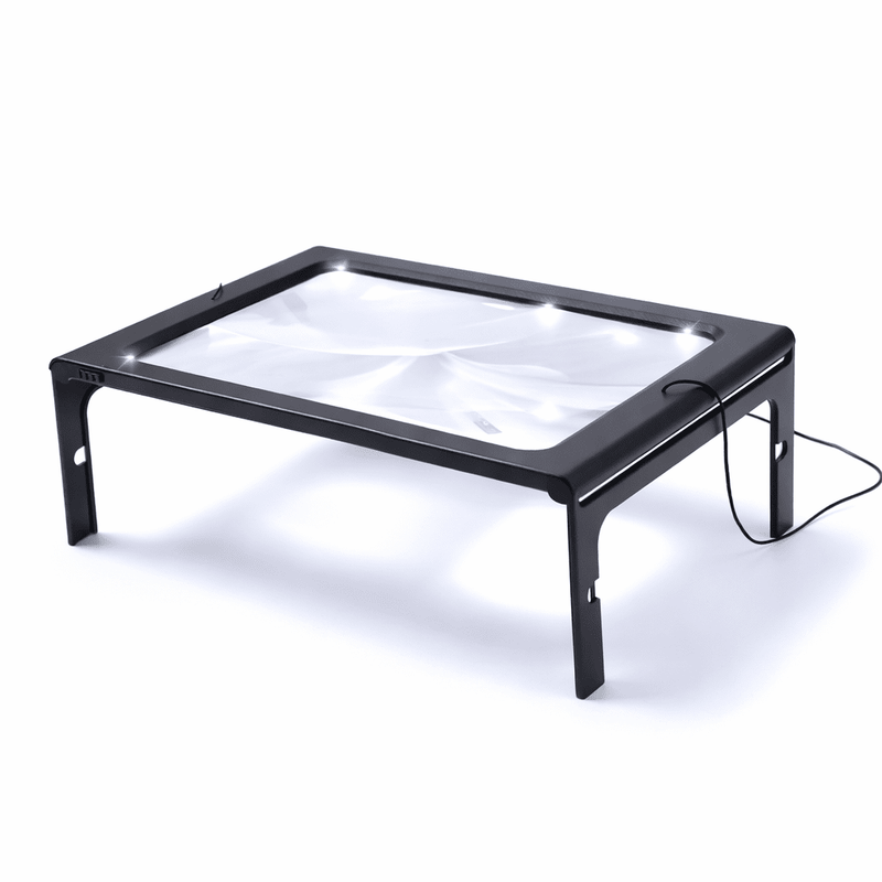 Hands-Free Reading Magnifier with LED Lights and Foldable Stand