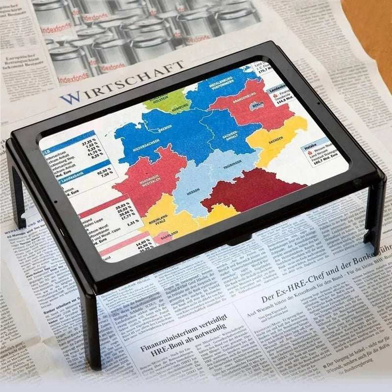 Hands-Free Reading Magnifier with LED Lights and Foldable Stand