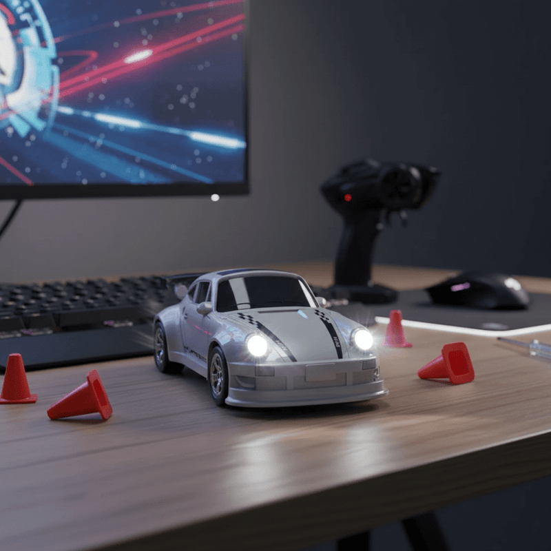 Mini RC Drift Car with Remote Control and LED Headlights
