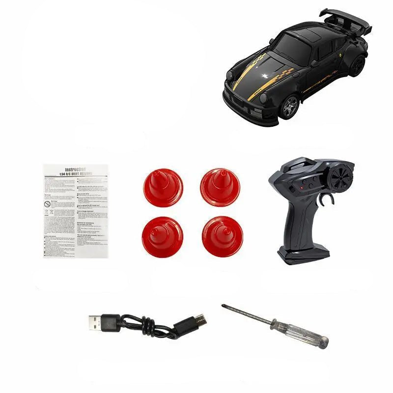 Mini RC Drift Car with Remote Control and LED Headlights