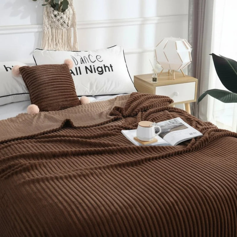 Striped Flannel Fleece Blanket for Warmth and Everyday Comfort