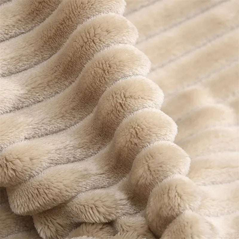 Striped Flannel Fleece Blanket for Warmth and Everyday Comfort