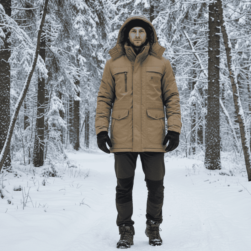 Hooded Padded Winter Parka with Fleece Lining