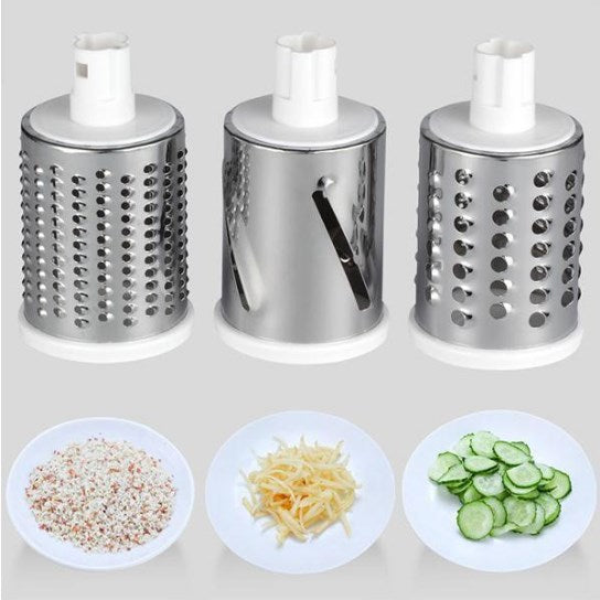 Manual Rotary Vegetable Slicer and Cheese Grater with 3 Drums