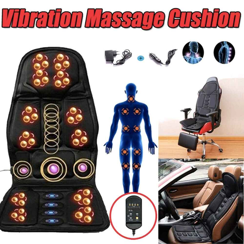 Eight-Mode Vibration Massage Seat Cushion with Heat for Home and Car
