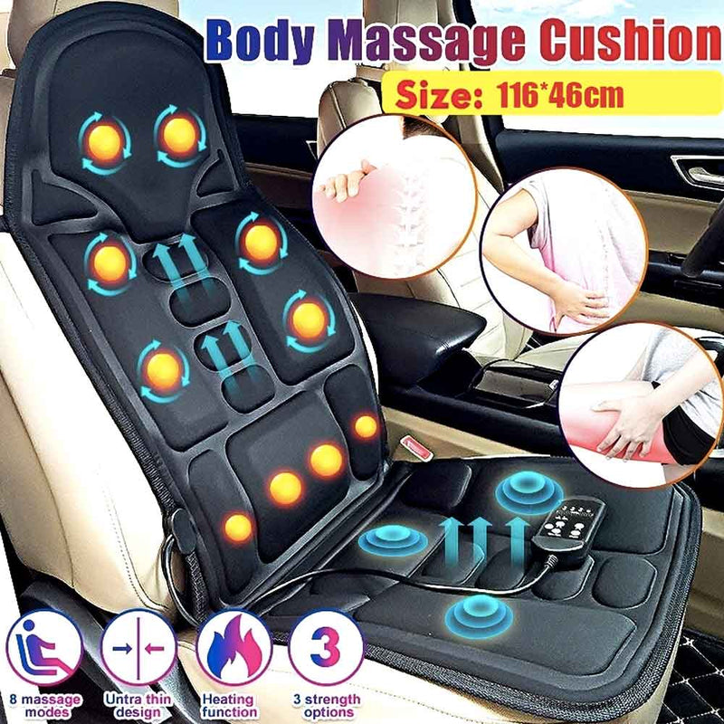 Eight-Mode Vibration Massage Seat Cushion with Heat for Home and Car