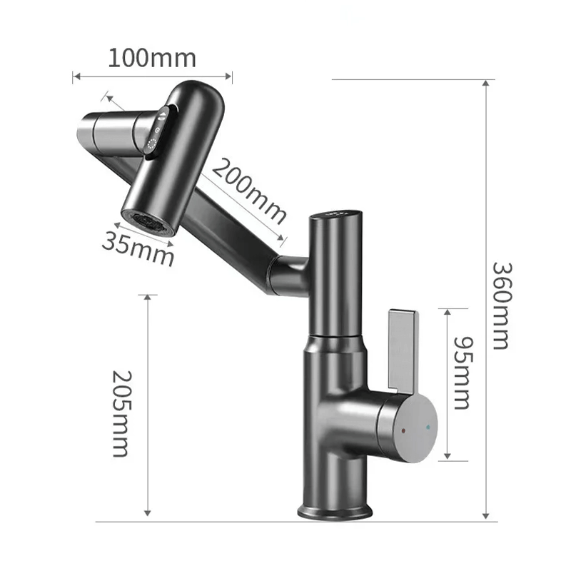 Swivel Kitchen Tap with LED Temperature Display and 360-Degree Spout – Modern Comfort for the Kitchen