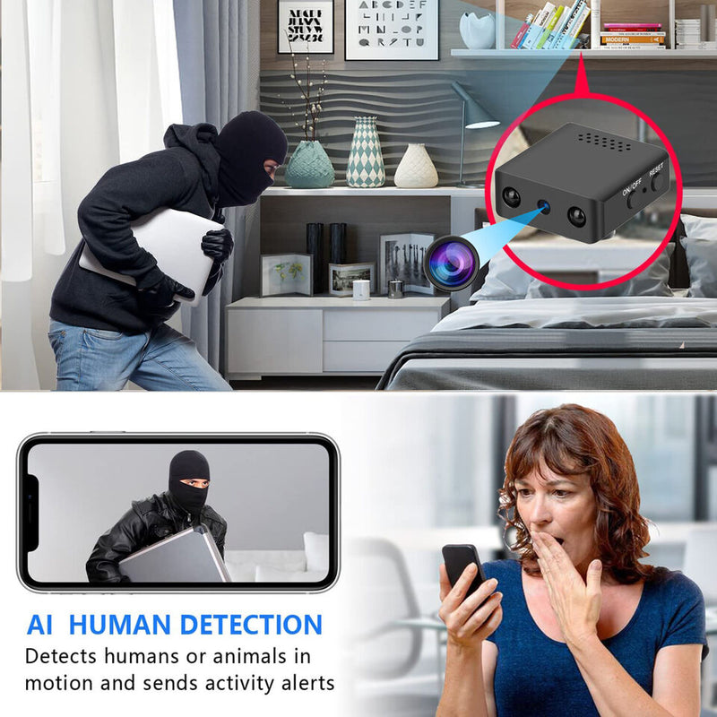 Mini Wi-Fi Security Camera with Night Vision and Motion Detection