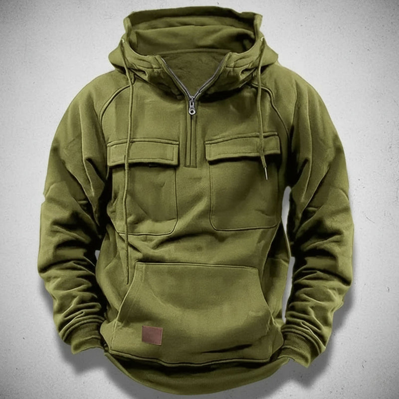 Men's Hoodie with Quarter Zip and Hood – Comfortable and Practical