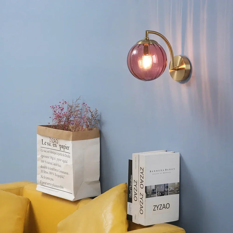Modern Glass Wall Lamp with Warm Light and Elegant Scandinavian Design