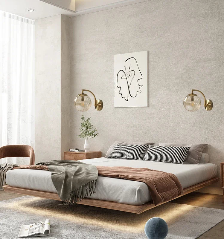 Modern Glass Wall Lamp with Warm Light and Elegant Scandinavian Design
