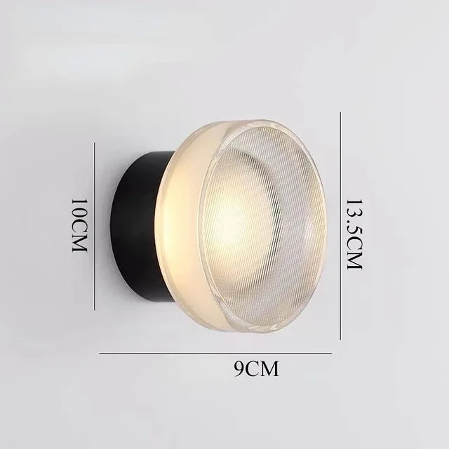 Modern Round Wall Lamp with LED Lighting for Stairs and Hallways