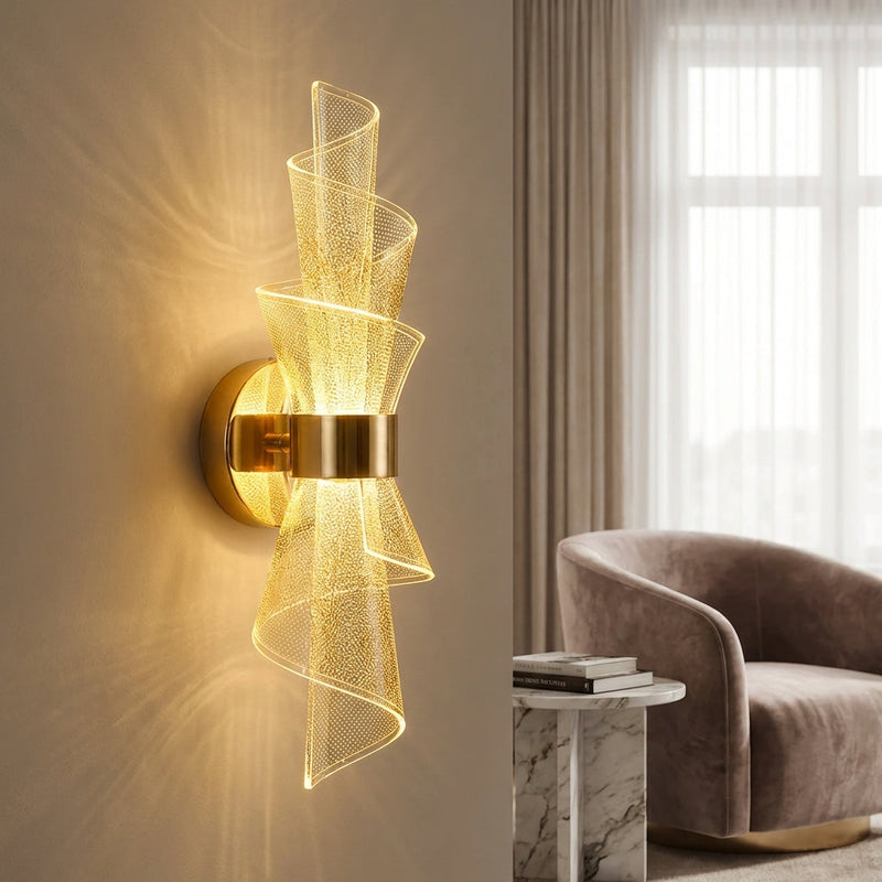 Sculptural Acrylic LED Wall Lamp with Warm Ambient Glow