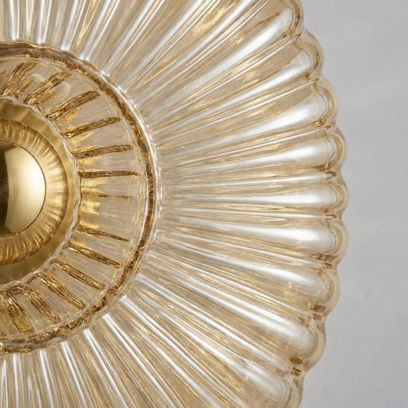 Sculpted Ribbed Glass Wall Light with Warm Ambient Glow