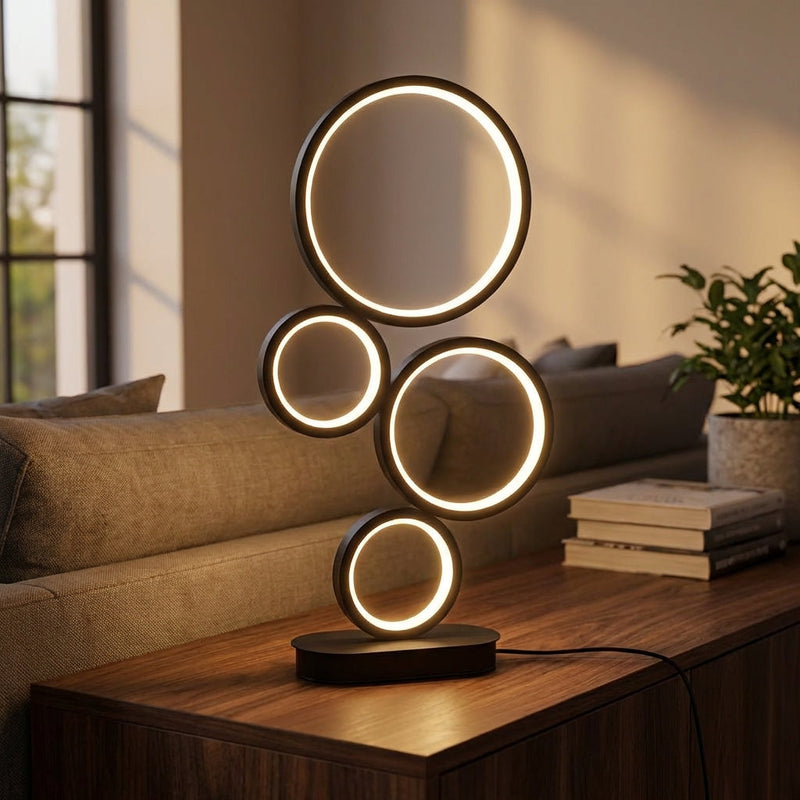 Four-Ring Dimmable LED Table Lamp