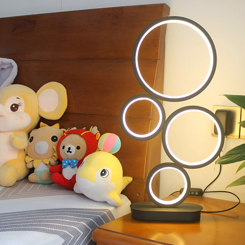 Four-Ring Dimmable LED Table Lamp