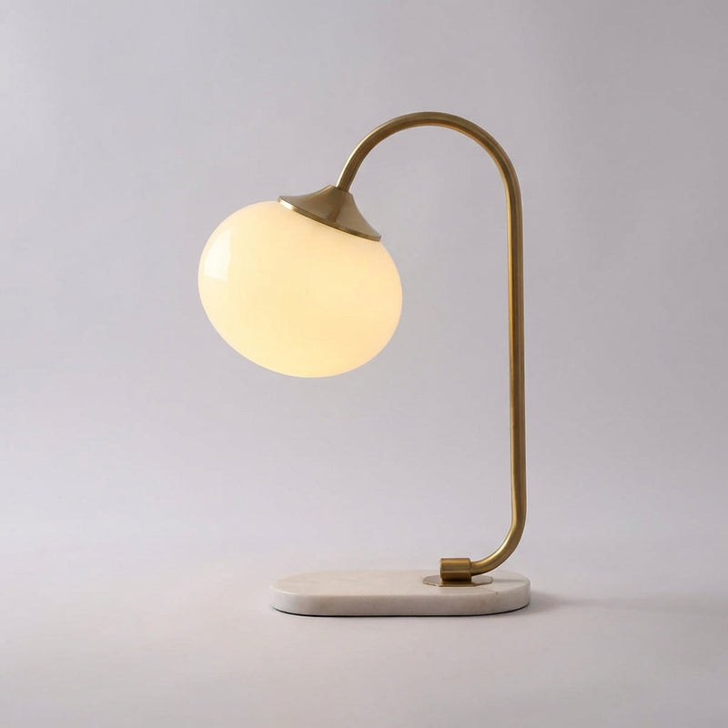 Curved Glass Globe Table Lamp