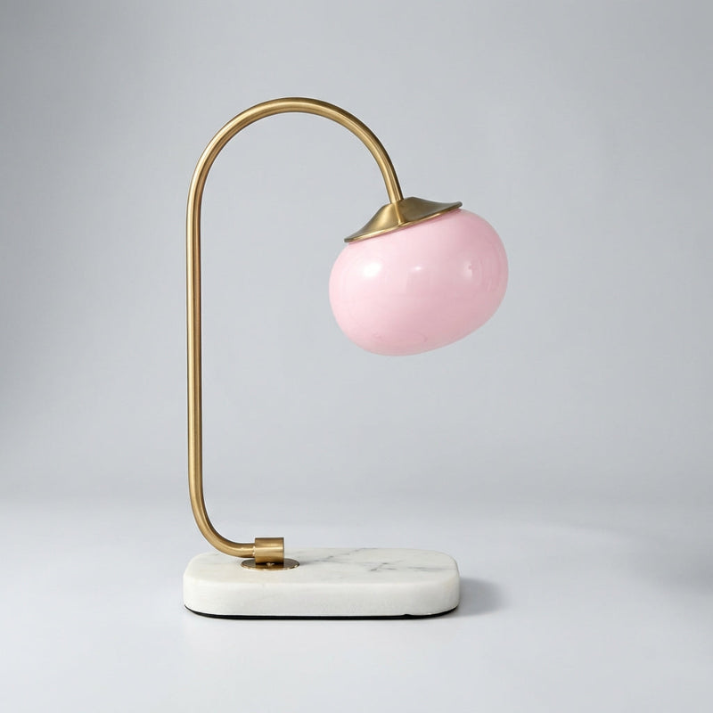 Curved Glass Globe Table Lamp