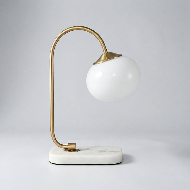 Curved Glass Globe Table Lamp