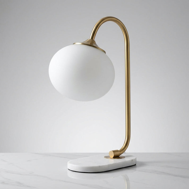 Curved Glass Globe Table Lamp