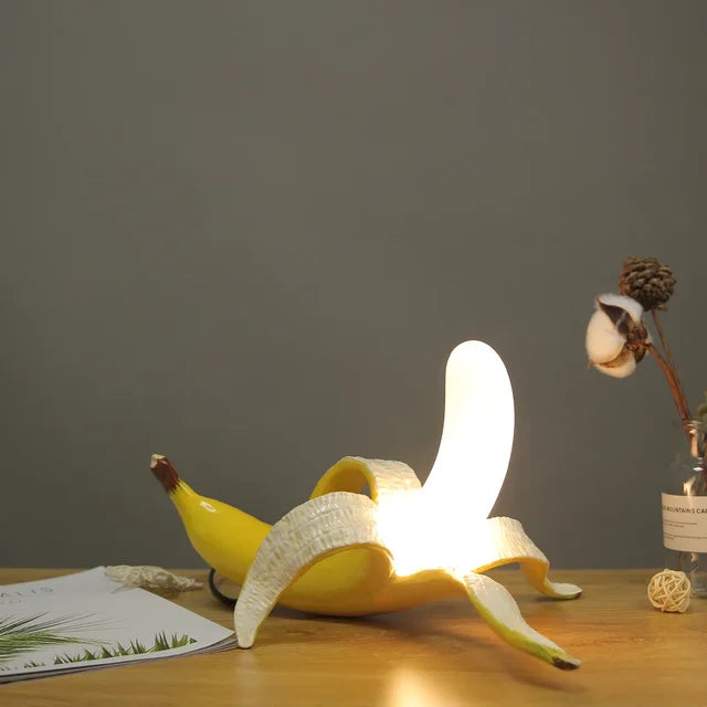 Decorative Banana Table Lamp with Warm LED Light for Living Room or Bedroom