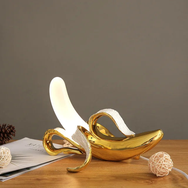 Decorative Banana Table Lamp with Warm LED Light for Living Room or Bedroom