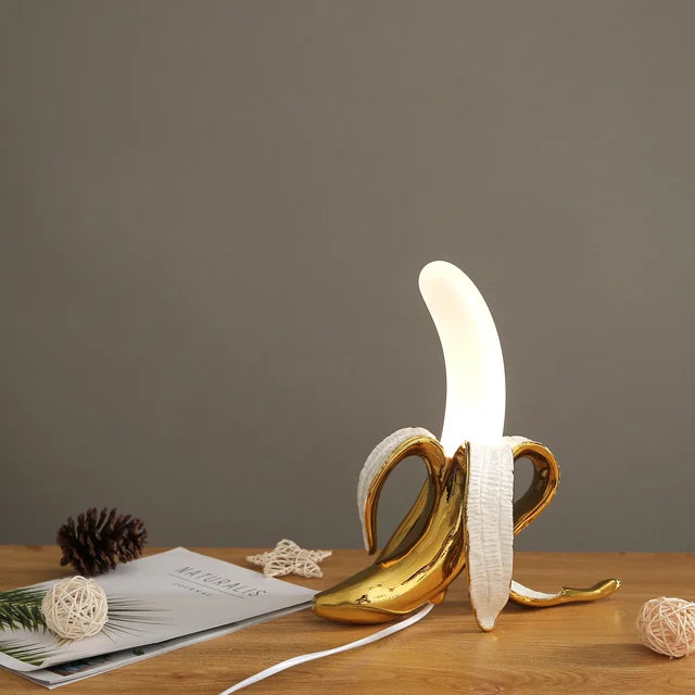 Decorative Banana Table Lamp with Warm LED Light for Living Room or Bedroom