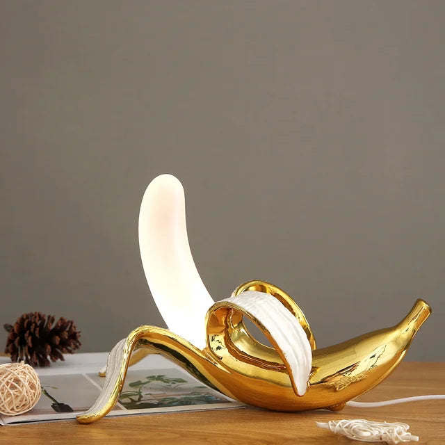 Decorative Banana Table Lamp with Warm LED Light for Living Room or Bedroom