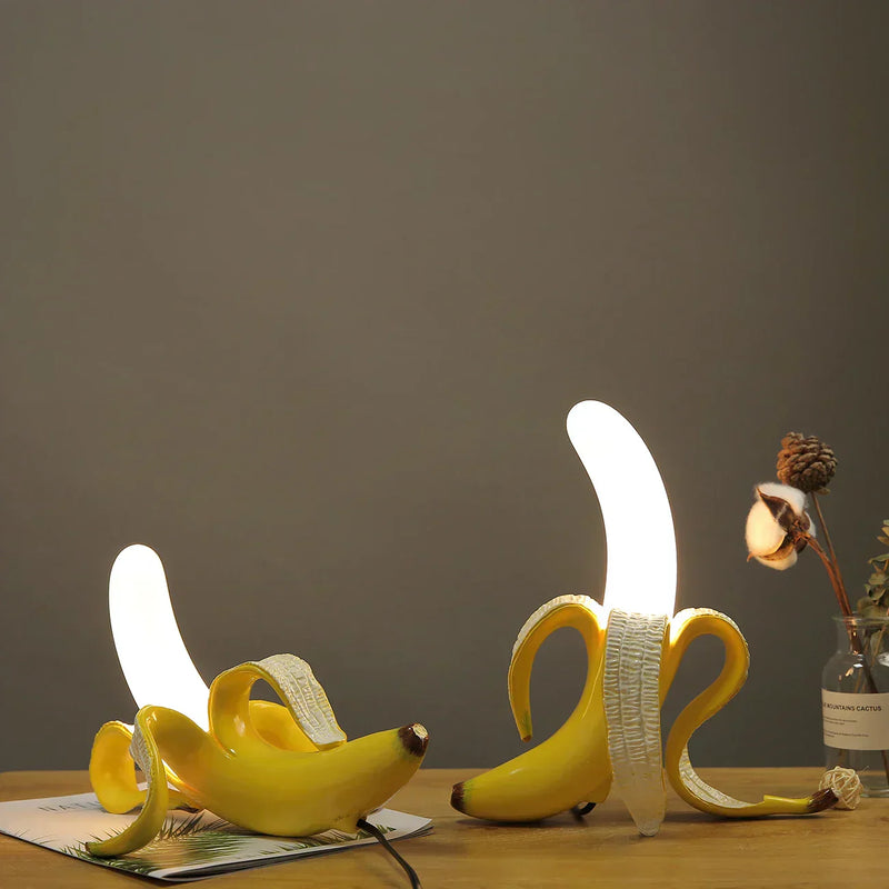 Decorative Banana Table Lamp with Warm LED Light for Living Room or Bedroom