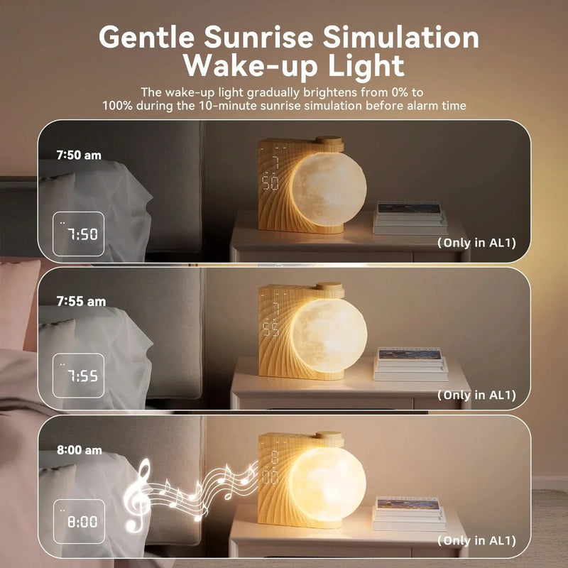 Sunrise Alarm Clock with Soothing Sounds and Ambient Light