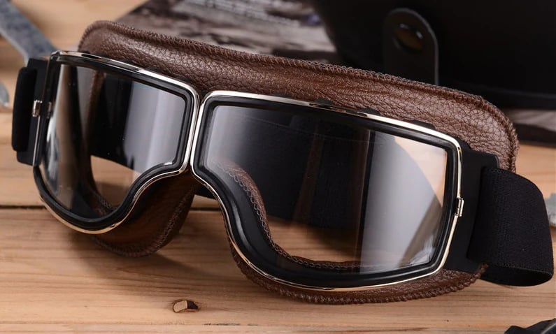Retro Motorcycle Goggles with Adjustable Strap