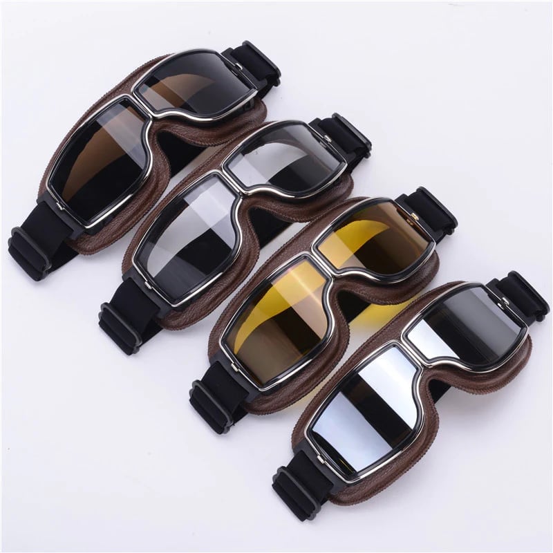 Retro Motorcycle Goggles with Adjustable Strap