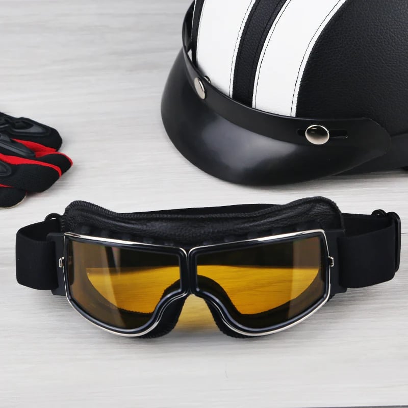 Retro Motorcycle Goggles with Adjustable Strap