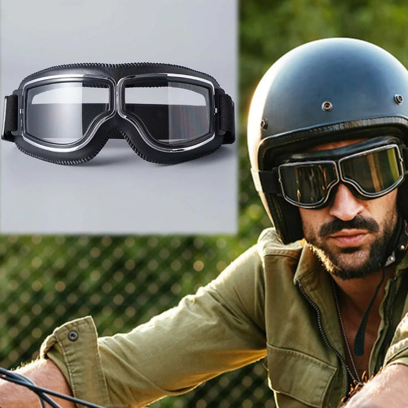 Retro Motorcycle Goggles with Adjustable Strap