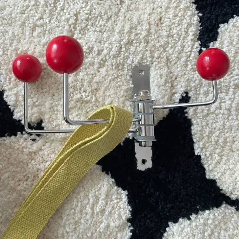 Rotating Metal Wall Hook Rack with Rounded Knobs