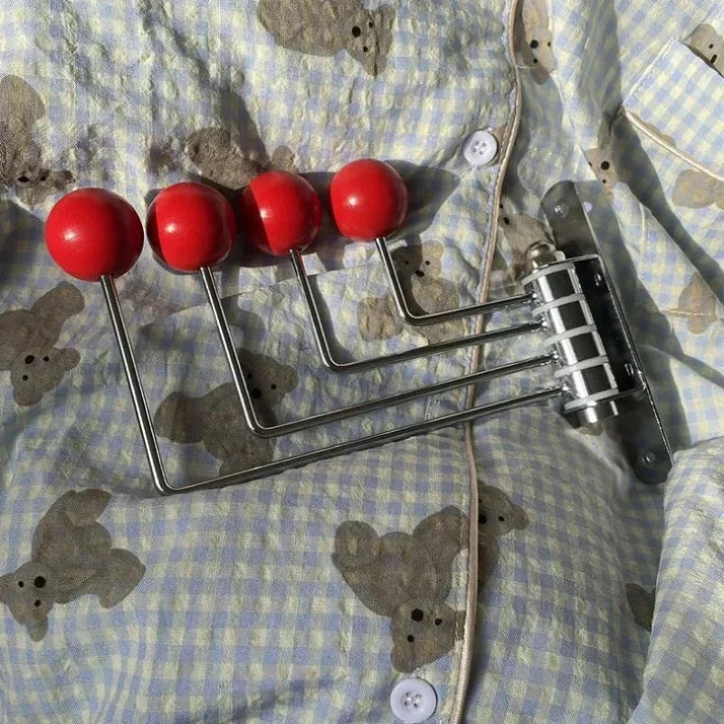 Rotating Metal Wall Hook Rack with Rounded Knobs