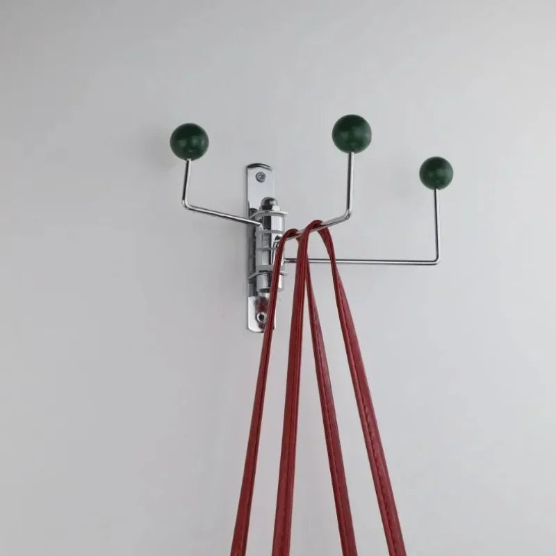Rotating Metal Wall Hook Rack with Rounded Knobs