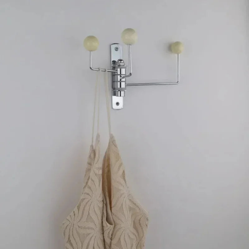 Rotating Metal Wall Hook Rack with Rounded Knobs