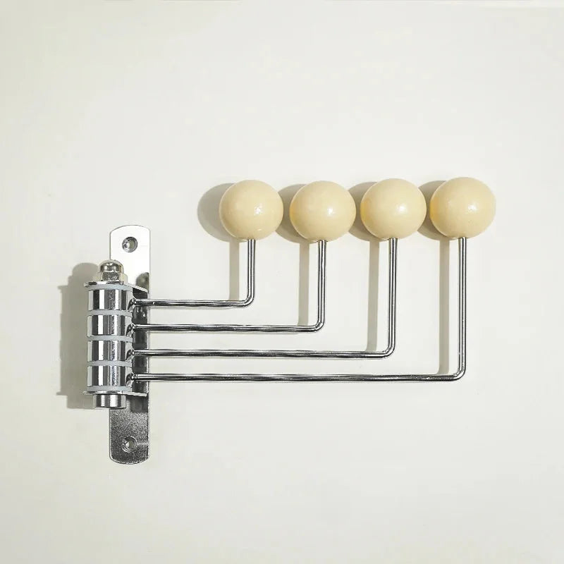 Rotating Metal Wall Hook Rack with Rounded Knobs