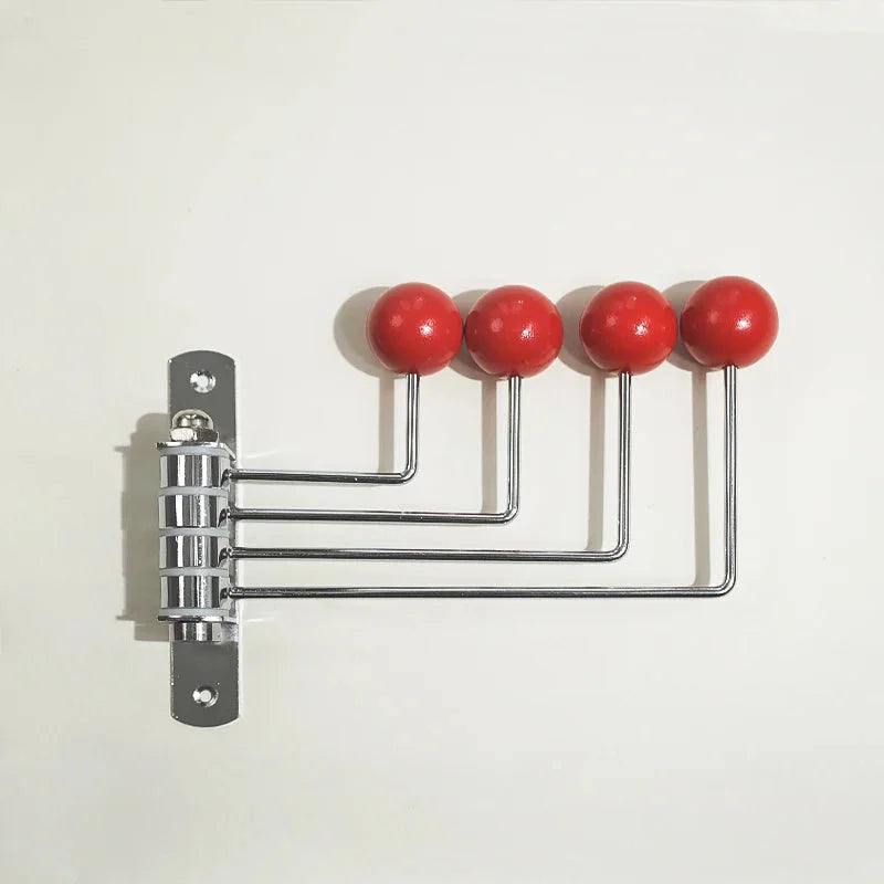 Rotating Metal Wall Hook Rack with Rounded Knobs