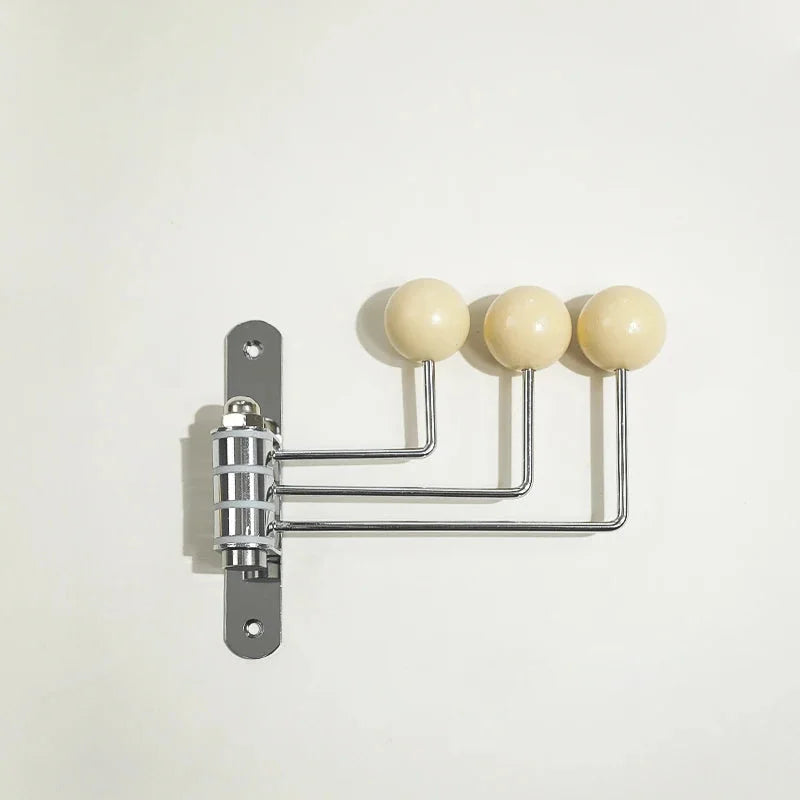 Rotating Metal Wall Hook Rack with Rounded Knobs
