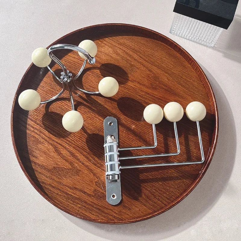 Rotating Metal Wall Hook Rack with Rounded Knobs