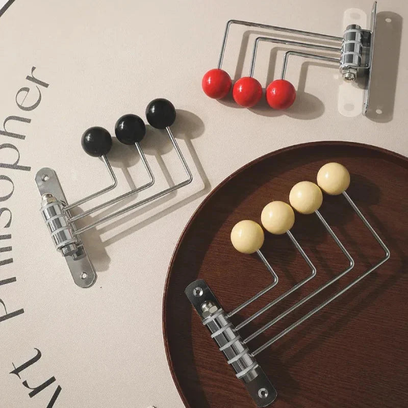 Rotating Metal Wall Hook Rack with Rounded Knobs