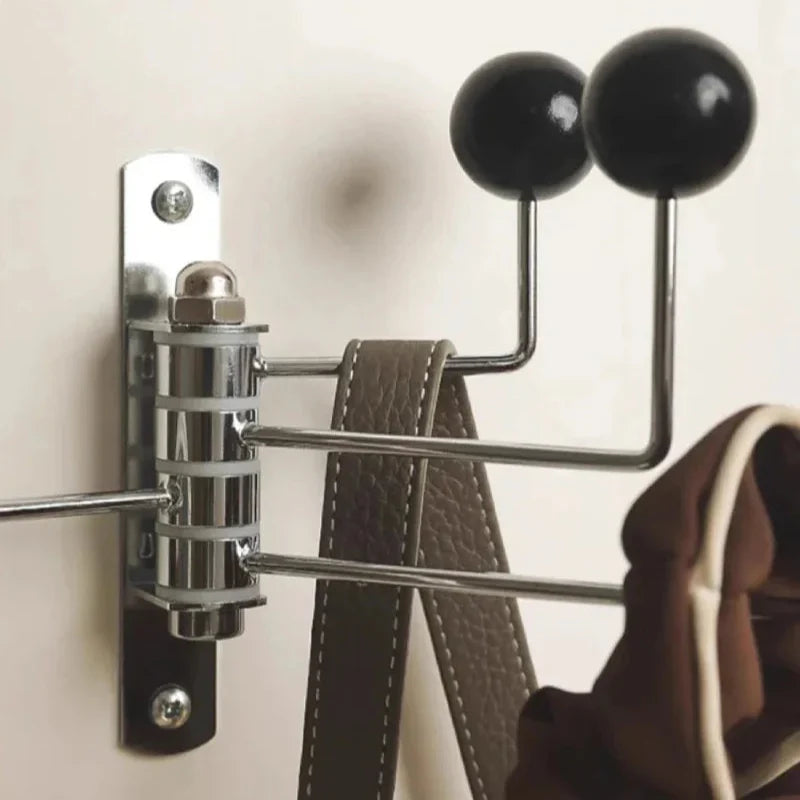 Rotating Metal Wall Hook Rack with Rounded Knobs
