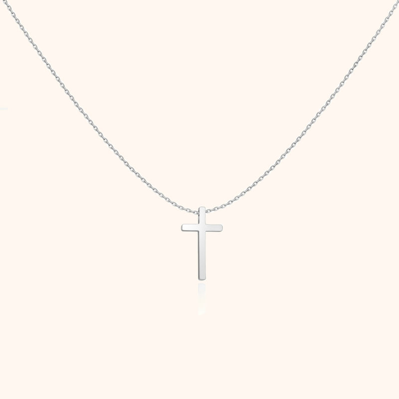 Cross Pendant Necklace in Sterling Silver with an Extender