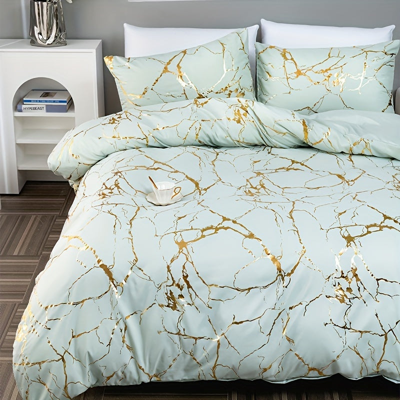 Luxury Duvet Cover with Marble Pattern for Comfortable and Stylish Sleep