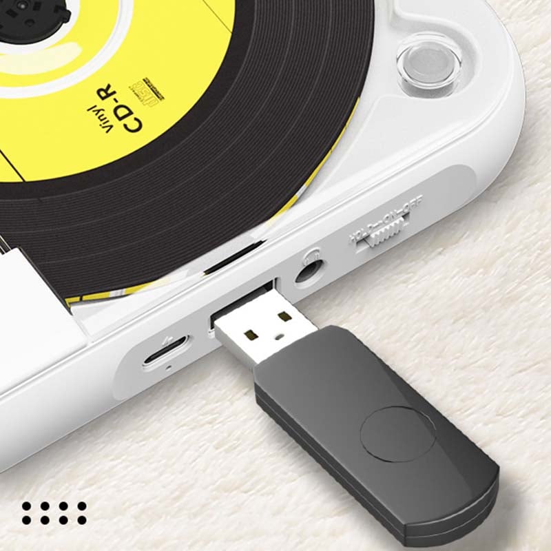 Portable Bluetooth CD Player with Rechargeable Battery and USB-C