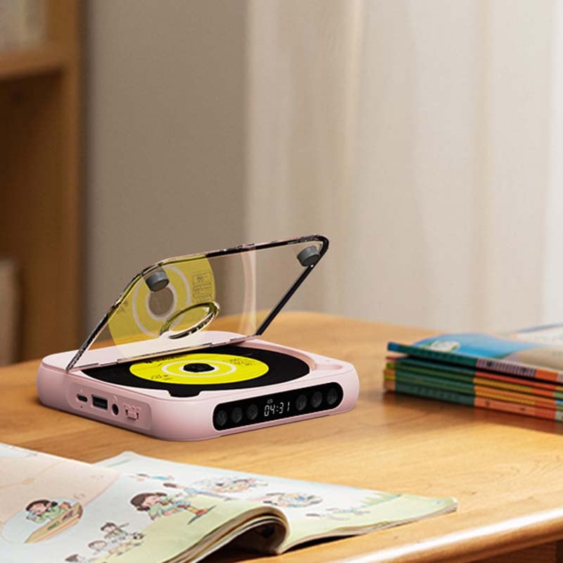 Portable Bluetooth CD Player with Rechargeable Battery and USB-C