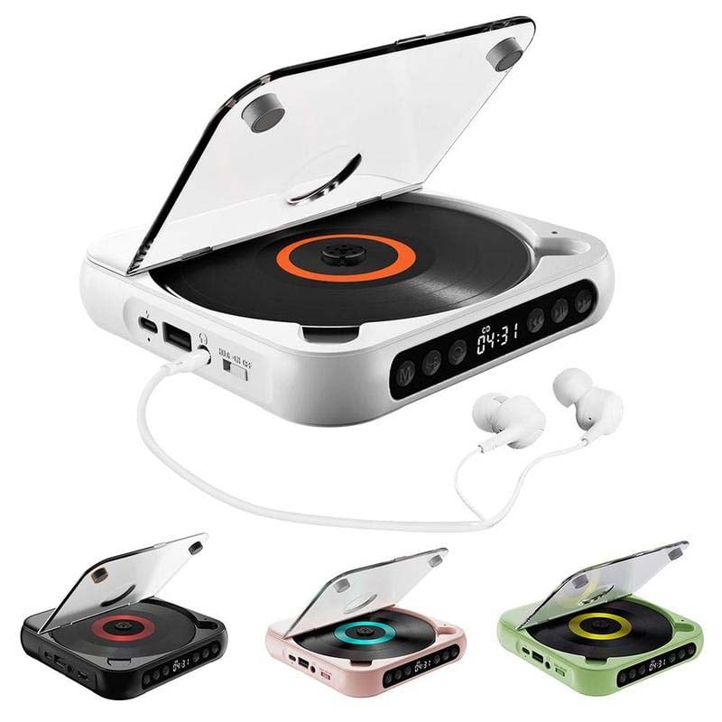 Portable Bluetooth CD Player with Rechargeable Battery and USB-C