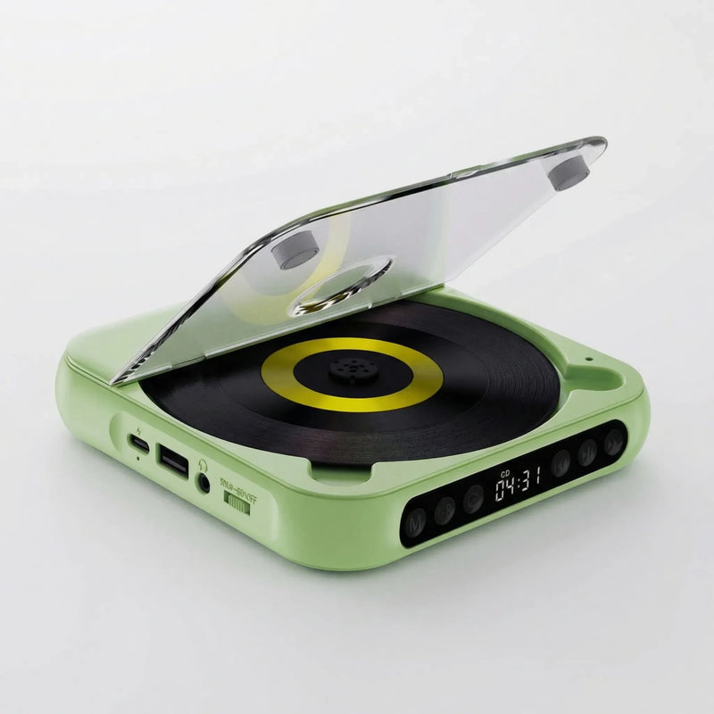 Portable Bluetooth CD Player with Rechargeable Battery and USB-C